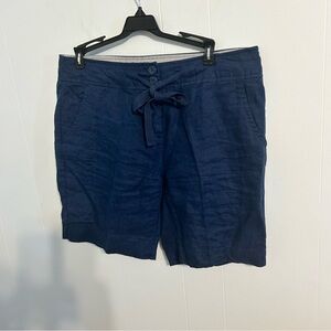 Willi Smith size 8-‎ 100% linen Navy Blue Women's Shorts NWOT.   E-12